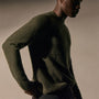 Lightweight Textured Cashmere Crew in Fir | James Perse Los Angeles