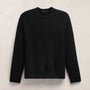 Lightweight Textured Cashmere Crew in True Black | James Perse Los Angeles