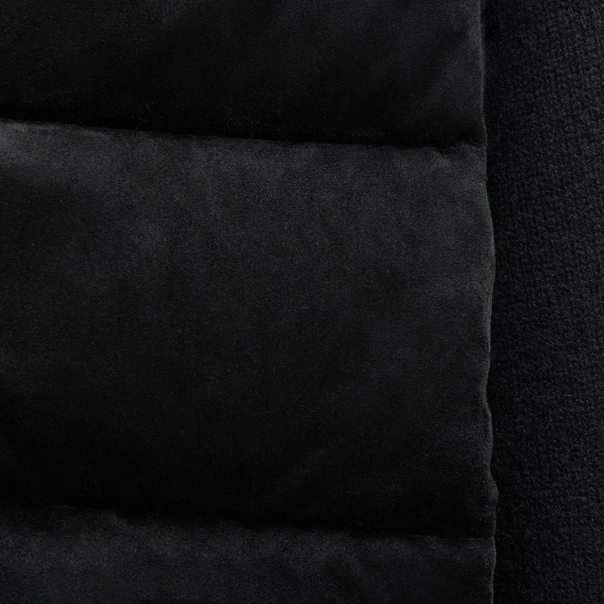 Suede Front Zip Up Sweater in Black | James Perse Los Angeles