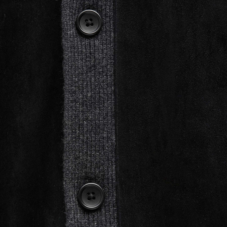 Suede Front Sweater Cardigan in Coal | James Perse Los Angeles