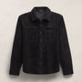 Suede Western Shirt in Black | James Perse Los Angeles