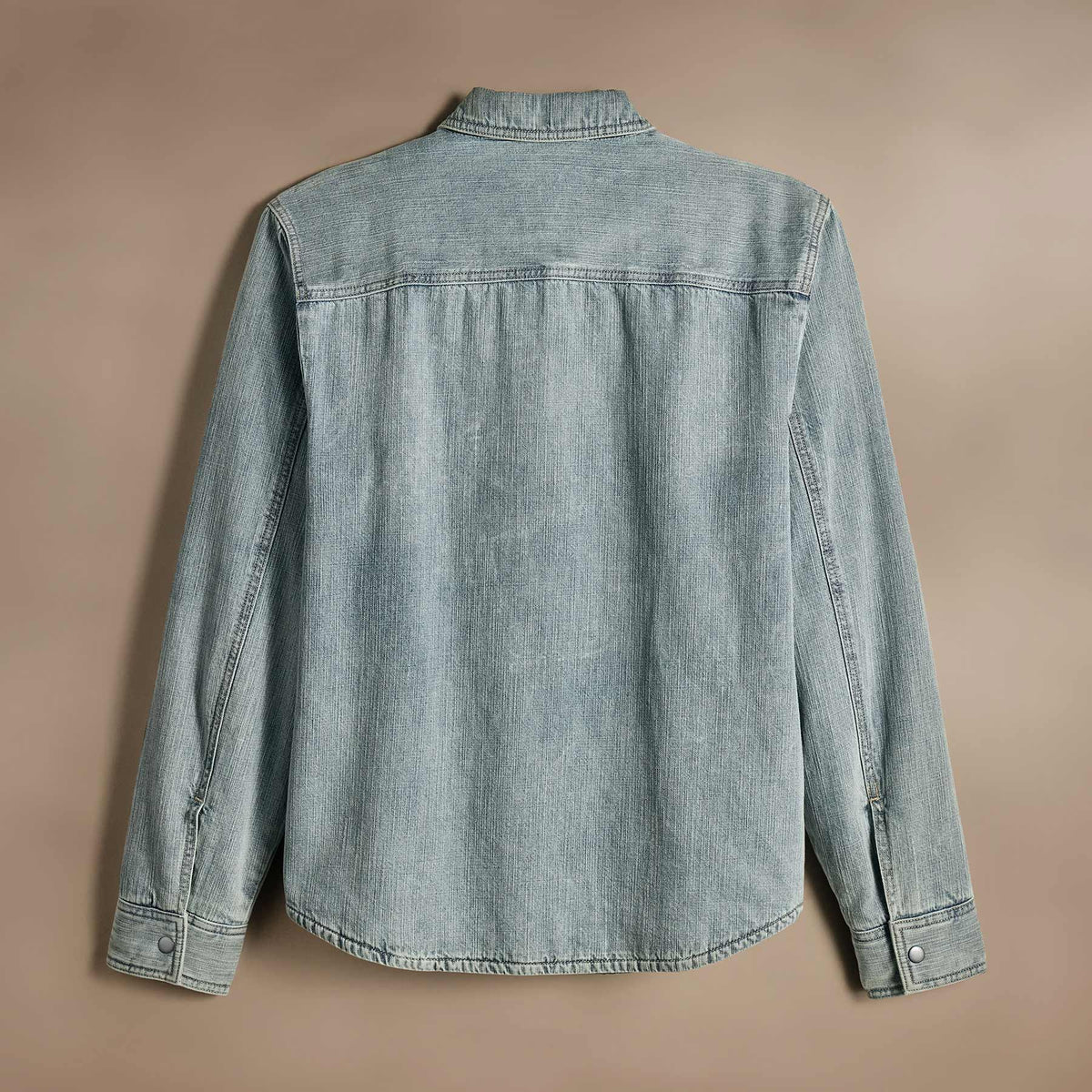 Fleece Line Denim Shirt Jacket  in Bleach Wash | James Perse Los Angeles