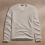 Soft Featherweight Cashmere V Neck in Tan | James Perse Los Angeles
