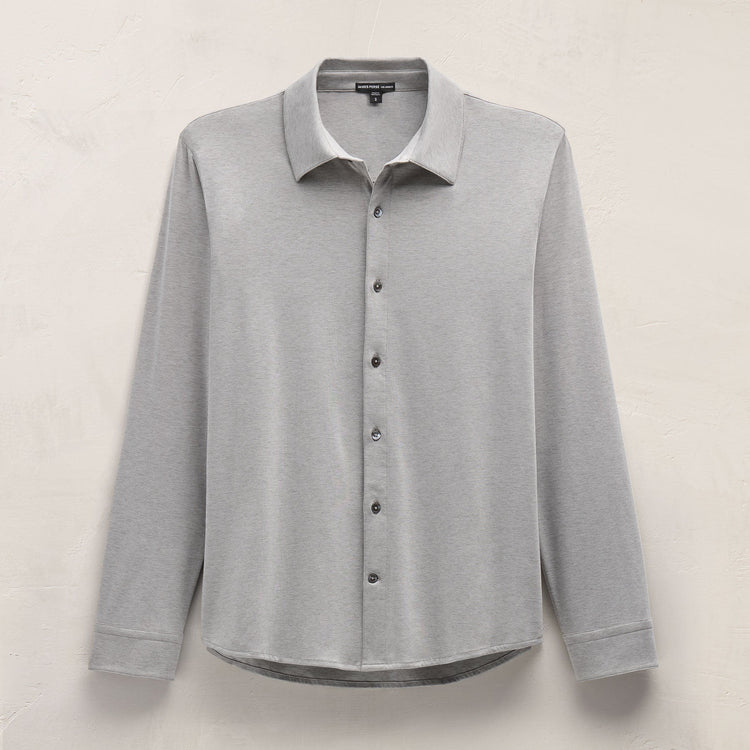 Performance Supima Pique Shirt in Concrete | James Perse Los Angeles