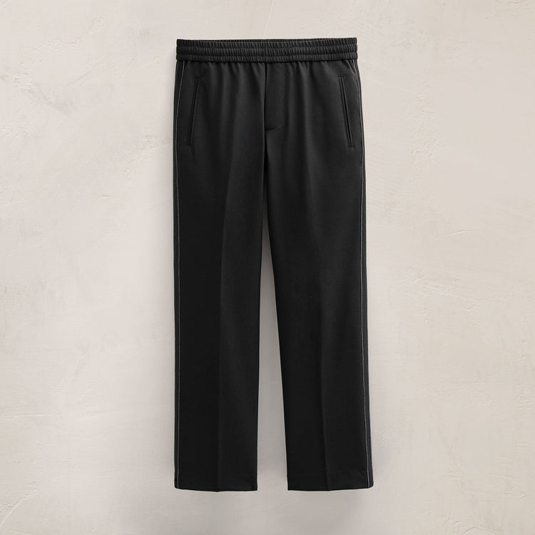 Wool Cashmere Flannel Side Piping Pant in Black | James Perse Los Angeles