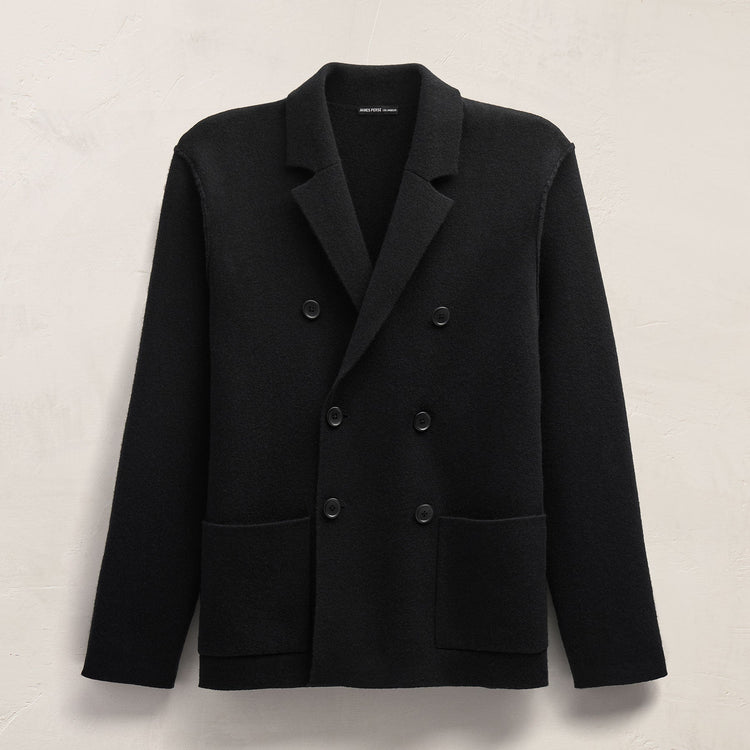 Double Breasted Cashmere Blazer in Black | James Perse Los Angeles
