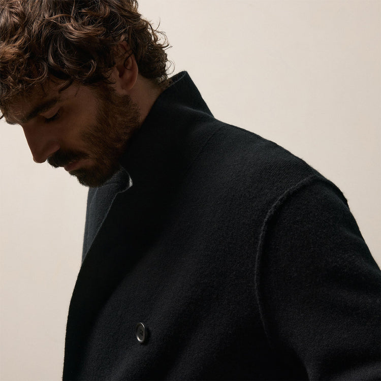 Double Breasted Cashmere Blazer in Black | James Perse Los Angeles