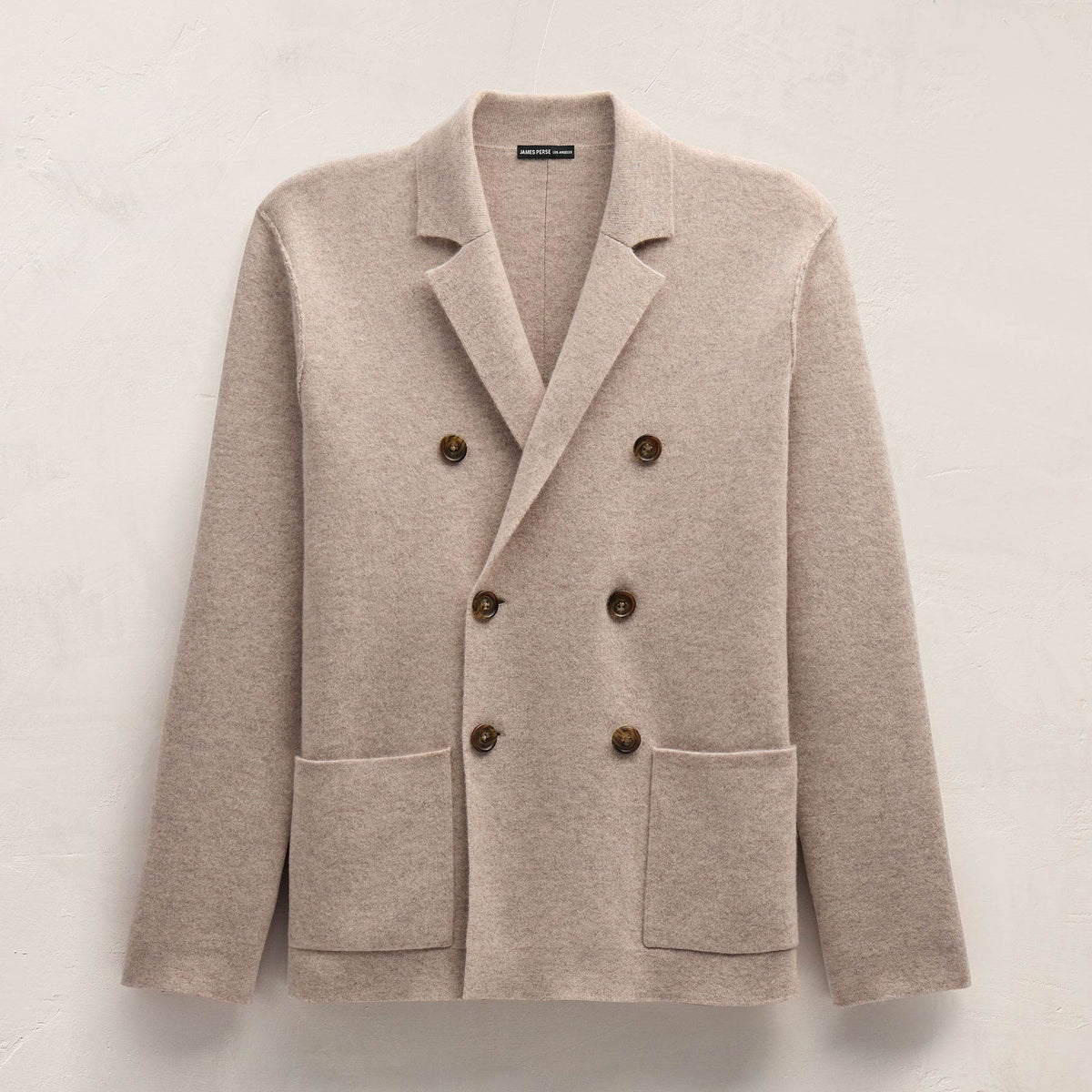 Double Breasted Cashmere Blazer in Stone | James Perse Los Angeles
