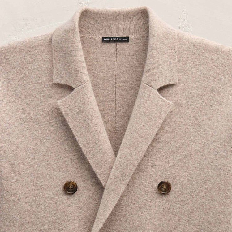 Double Breasted Cashmere Blazer in Stone | James Perse Los Angeles