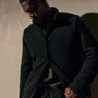 Recycled Cashmere Carcoat in Black/Black | James Perse Los Angeles