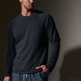 Rcld Cashmere Palm Intarsia Raglan in Coal/Off White | James Perse Los Angeles