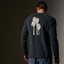 Rcld Cashmere Palm Intarsia Raglan in Coal/Off White | James Perse Los Angeles
