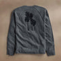 Rcld Cashmere Palm Intarsia Raglan in Flannel/Black | James Perse Los Angeles