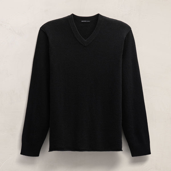 Cashmere V Neck Sweater in Black | James Perse Los Angeles