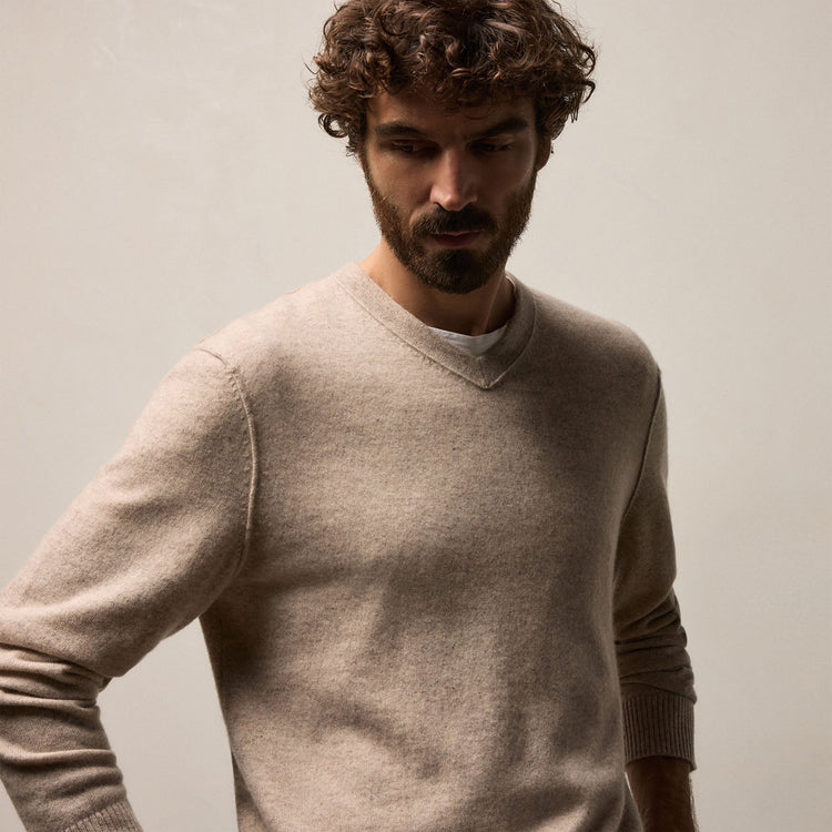 Men's Cashmere V Neck Sweater Gift Set In Black/Stone | James Perse Los Angeles