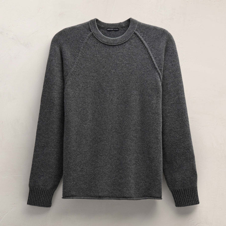 Recycled Cashmere Raglan Crew in Flannel | James Perse Los Angeles