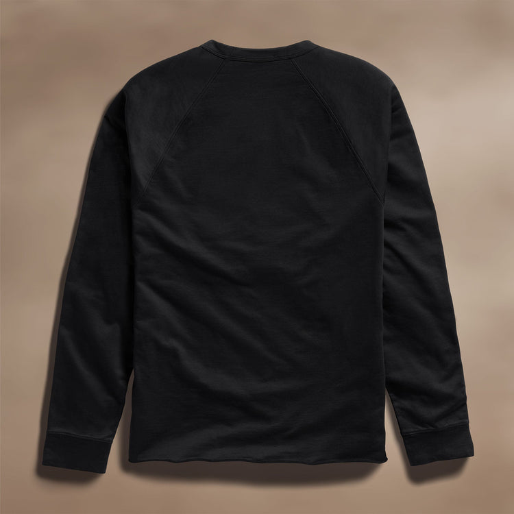 Fine French Terry Raglan Crew in Black | James Perse Los Angeles