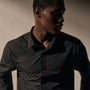 Supima Poplin Shirt in Black | James Perse Los Angeles