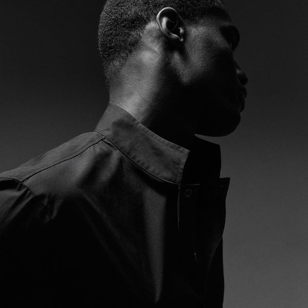 Poplin Collarless Shirt in Black | James Perse Los Angeles