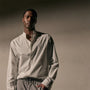 Poplin Collarless Shirt in White | James Perse Los Angeles