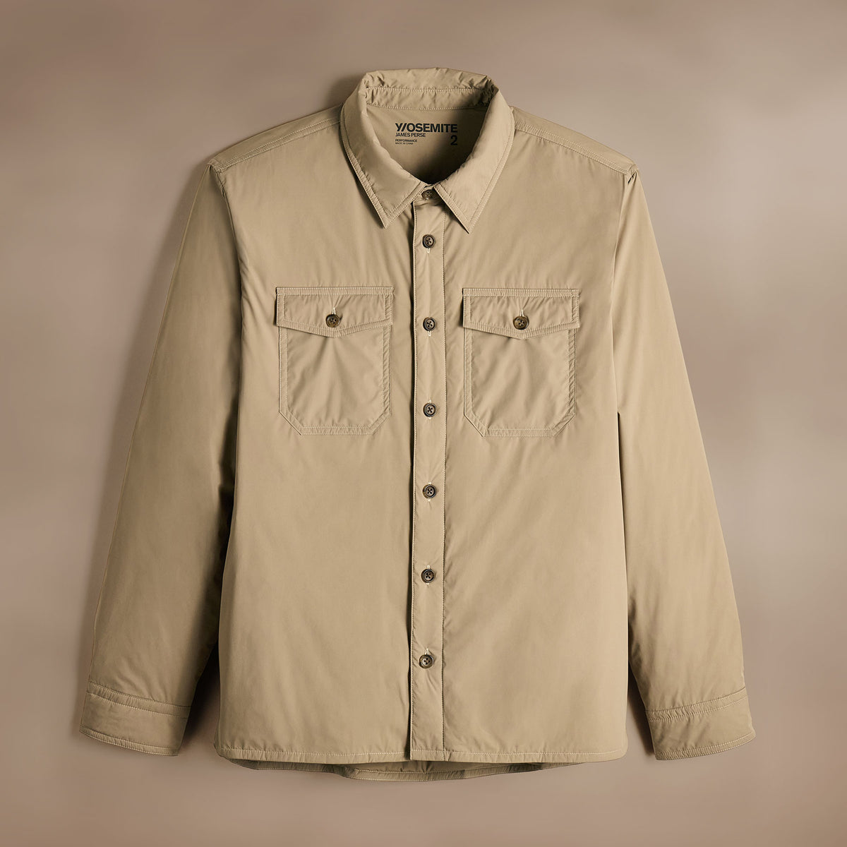 Insulated Outdoor Shirt Jacket  in Coyote | James Perse Los Angeles