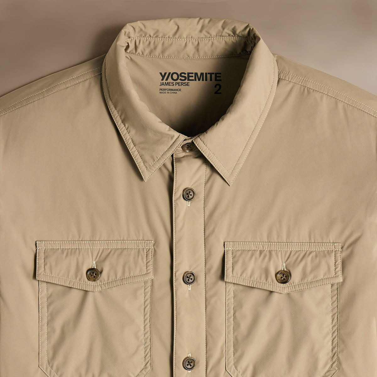 Insulated Outdoor Shirt Jacket  in Coyote | James Perse Los Angeles