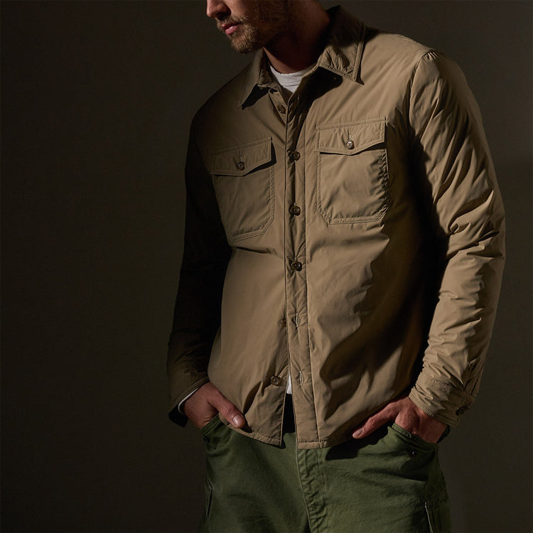Insulated Outdoor Shirt Jacket  in Coyote | James Perse Los Angeles