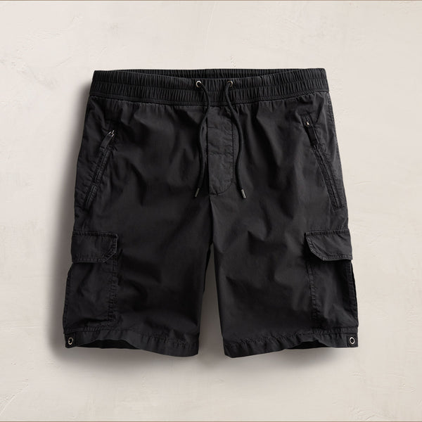 Parachute Poplin Cargo Short in Black | James Perse Los Angeles