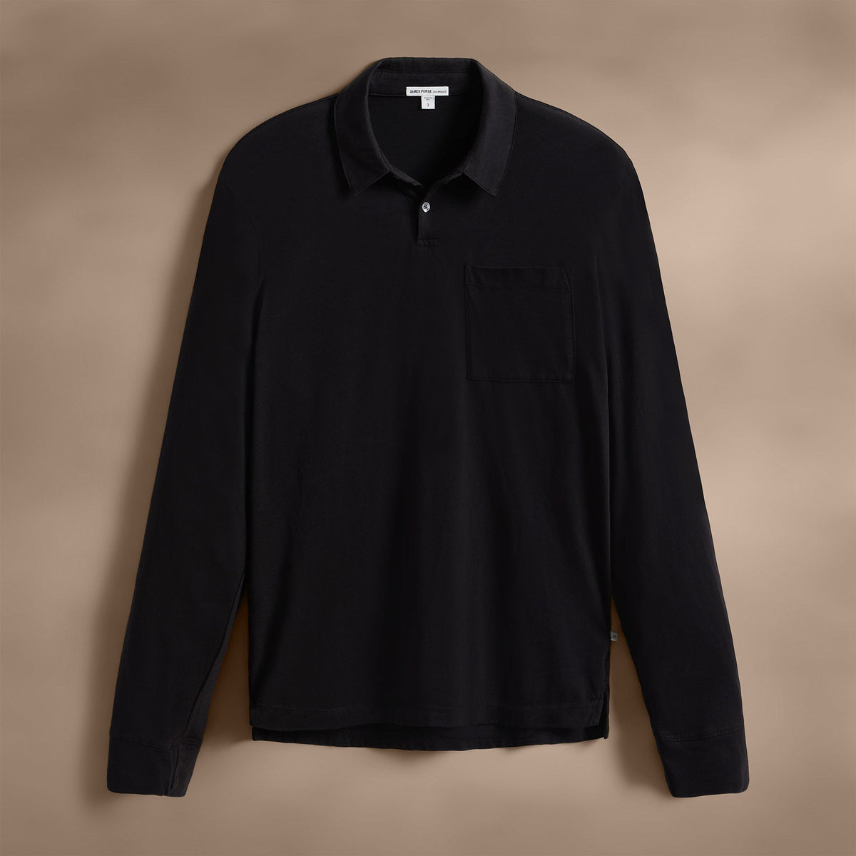 Sueded Jersey Rugby Polo in Black | James Perse Los Angeles