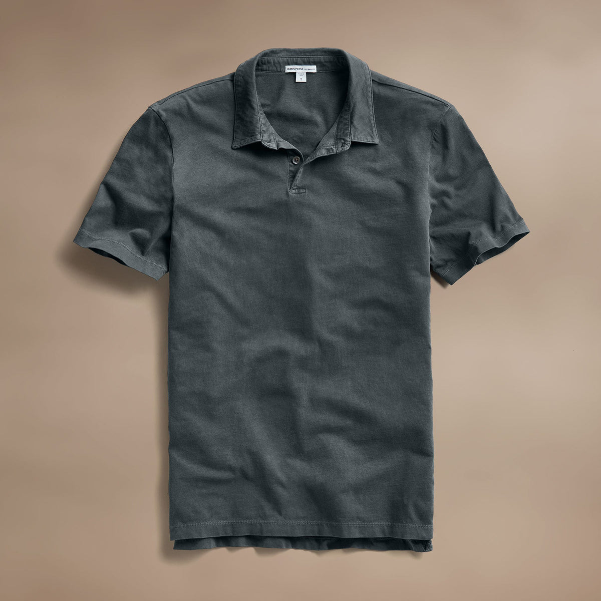 Sueded Jersey Polo in Asphalt Pigment | James Perse Los Angeles