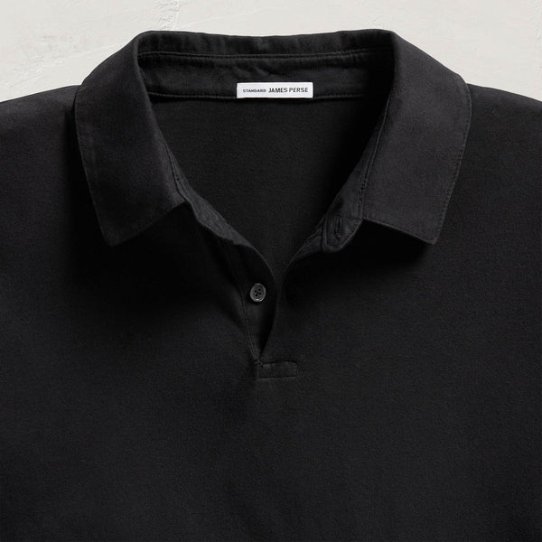 Sueded Jersey Polo - Black