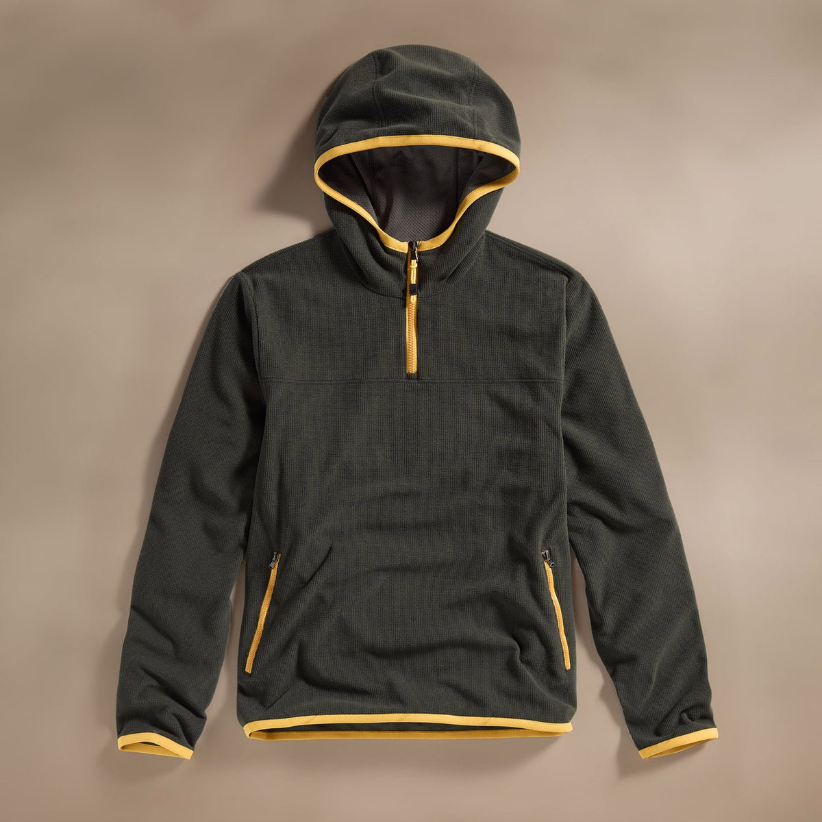 Tech Waffle Performance Hoodie in Carbon/Yellow | James Perse Los Angeles