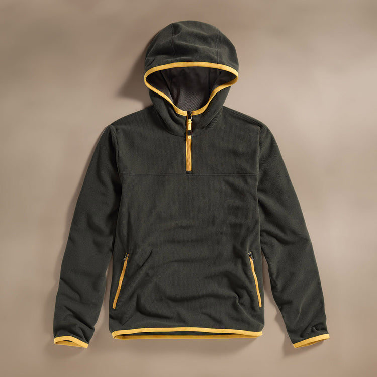 Tech Waffle Performance Hoodie in Carbon/Yellow | James Perse Los Angeles