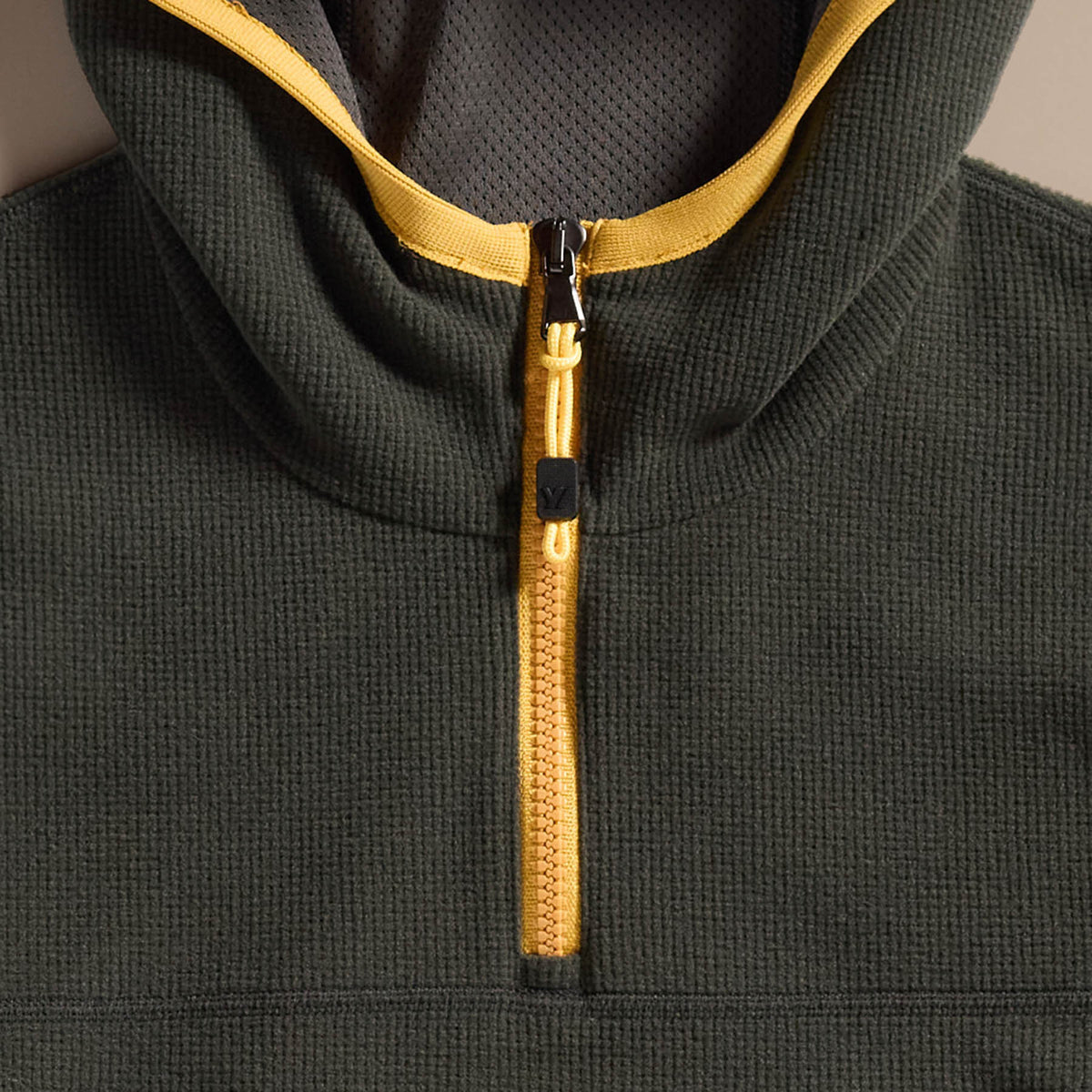 Tech Waffle Performance Hoodie in Carbon/Yellow | James Perse Los Angeles