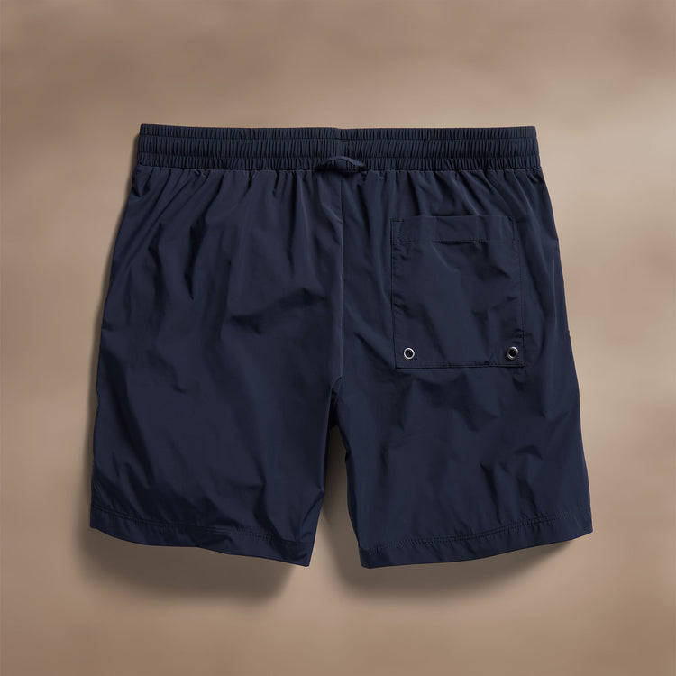 Technical Stretch Nylon Split Hem Boardshort in Navy | James Perse Los Angeles