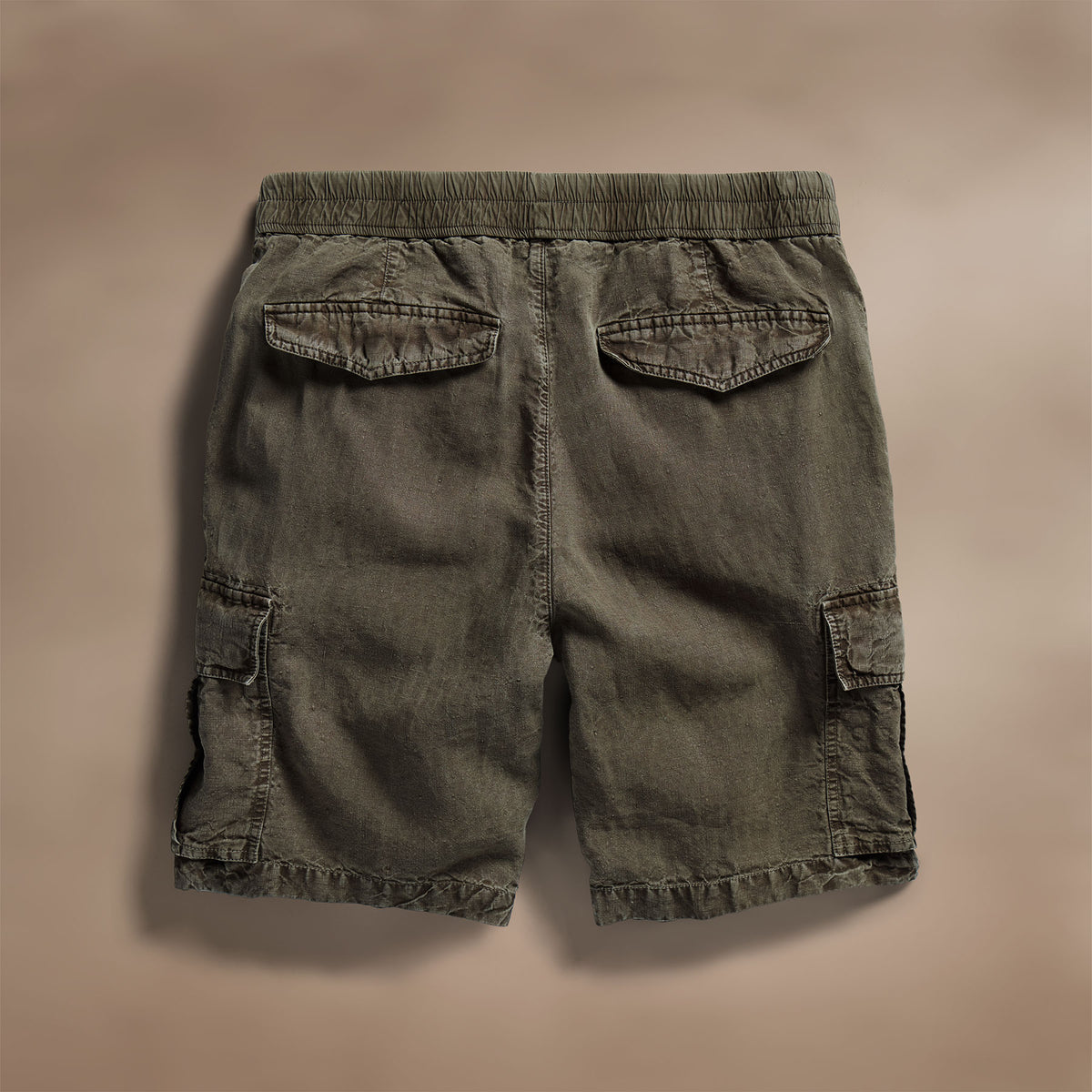 Textured Linen Flight Short in Army Green | James Perse Los Angeles