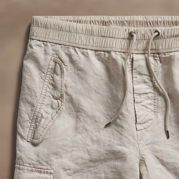Textured Linen Flight Short in Salt Pigment | James Perse Los Angeles