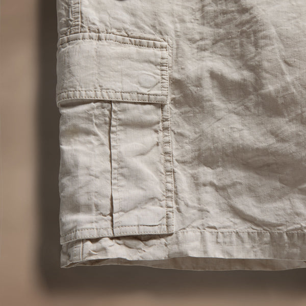 Textured Linen Flight Short in Salt Pigment | James Perse Los Angeles