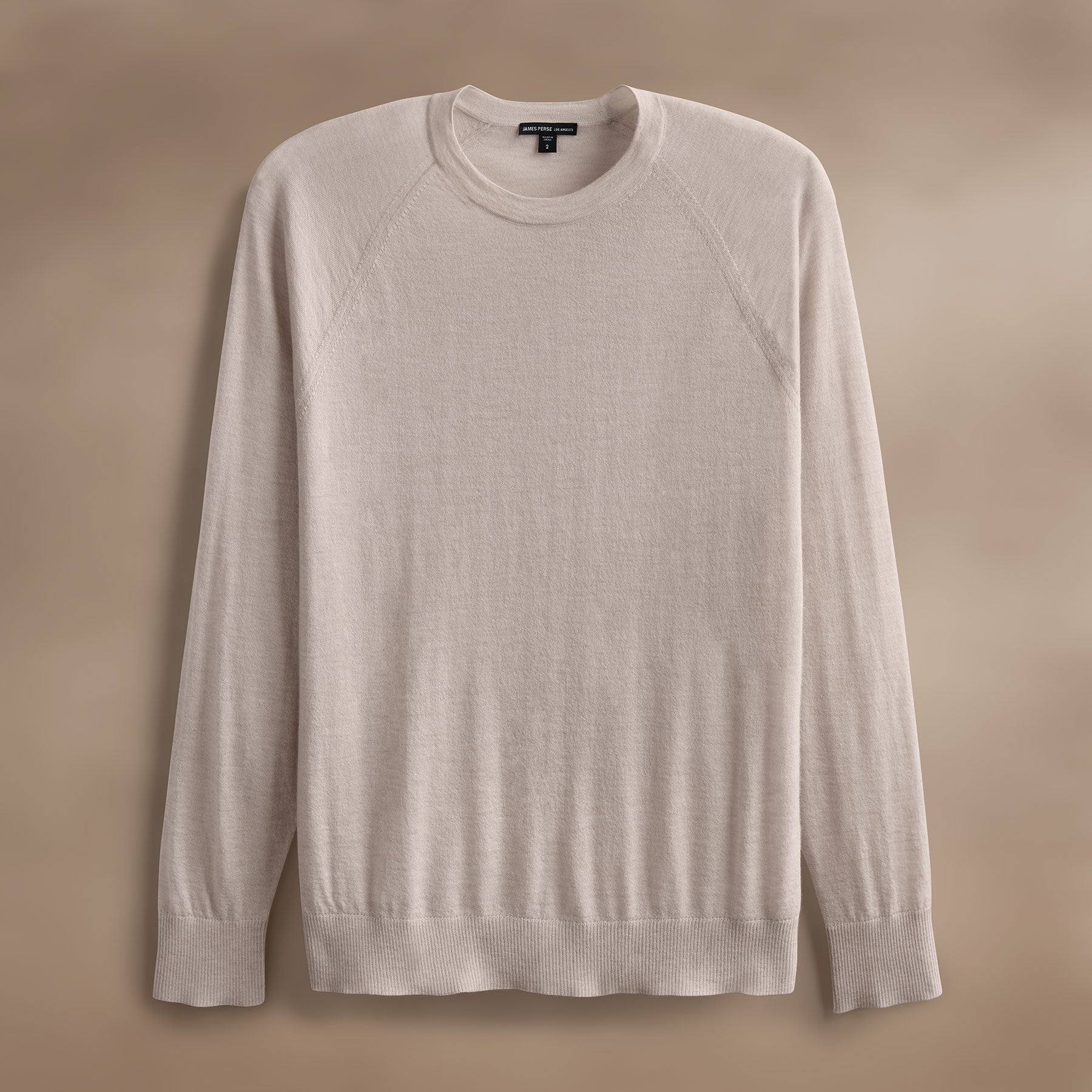 Ultra Fine Cshmr Raglan Crew in Balsa | James Perse Los Angeles