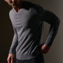 Ultra Fine Cshmr VinNeck Sweater in Flannel | James Perse Los Angeles