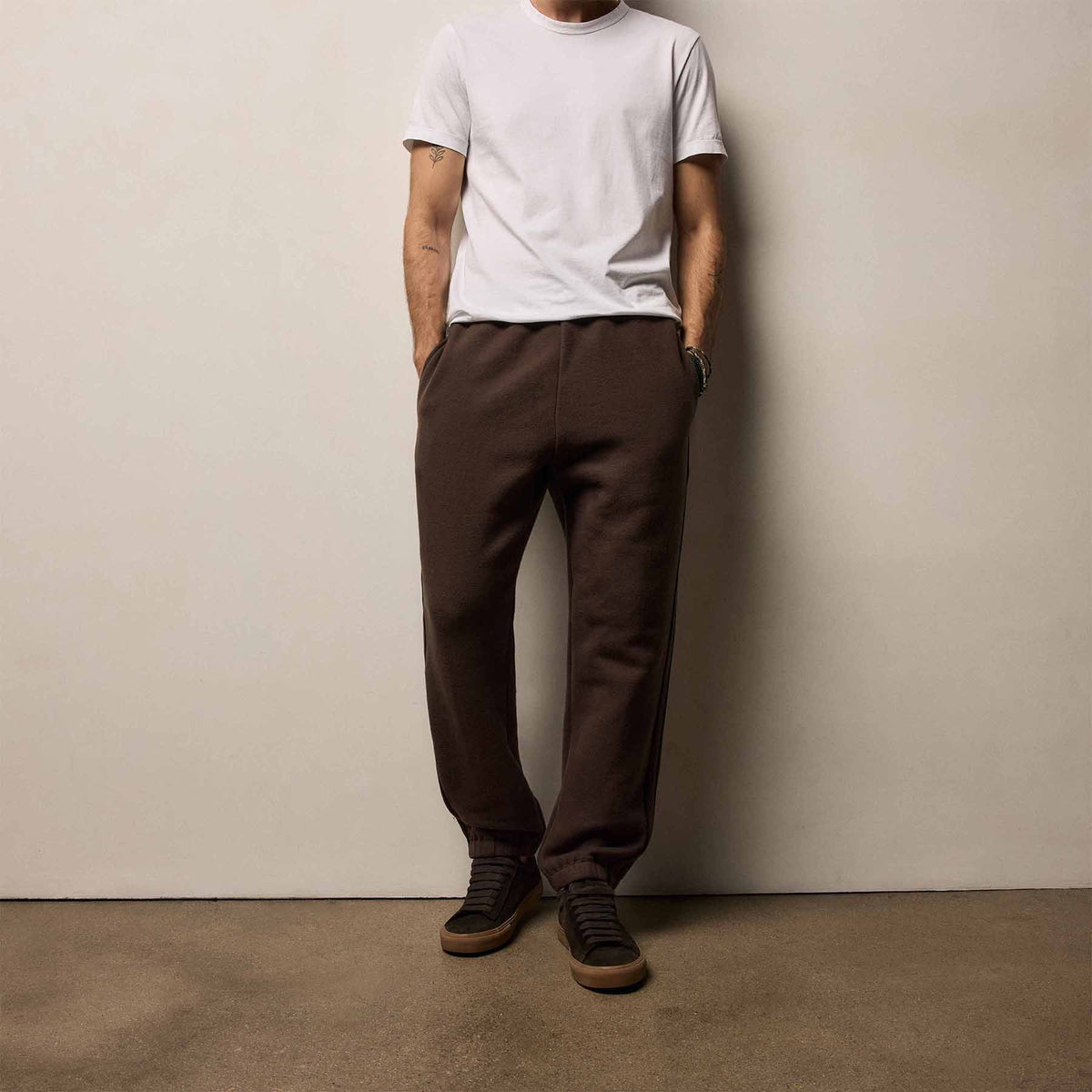 Cozy Sweat Pant With Piping in Porcupine | James Perse Los Angeles