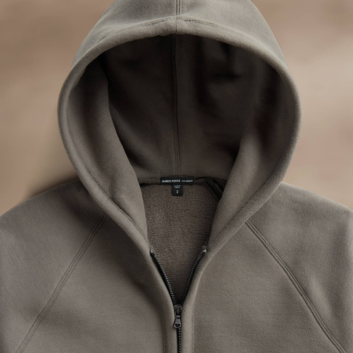 Cozy Zip Up Hoodie in Granite | James Perse Los Angeles