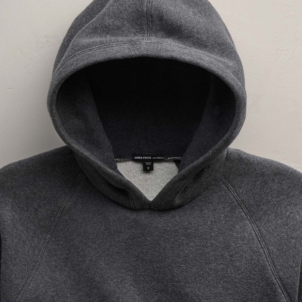 Cozy Hooded Sweatshirt in Heather Charcoal | James Perse Los Angeles