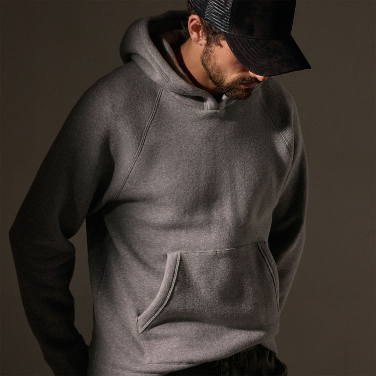 Cozy Hooded Sweatshirt in Heather Grey | James Perse Los Angeles