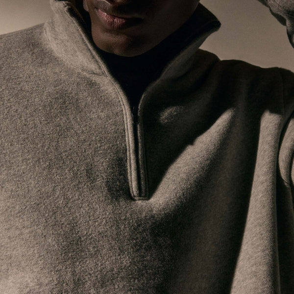 Cozy Half Zip in Heather Grey | James Perse Los Angeles