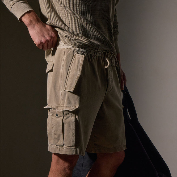 Woven Cotton Terry Cargo Short in Overcast Pigment | James Perse Los Angeles