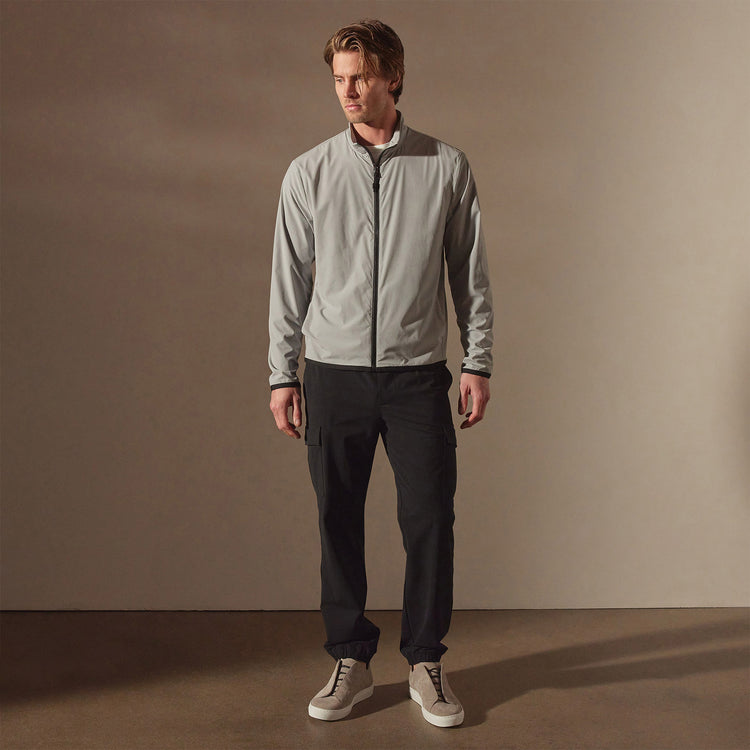 Mesh Line Zip Up Sport Jacket in Shark | James Perse Los Angeles