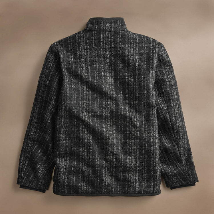 Wool Blend Plaid Car Coat  in Black/Grey Plaid | James Perse Los Angeles
