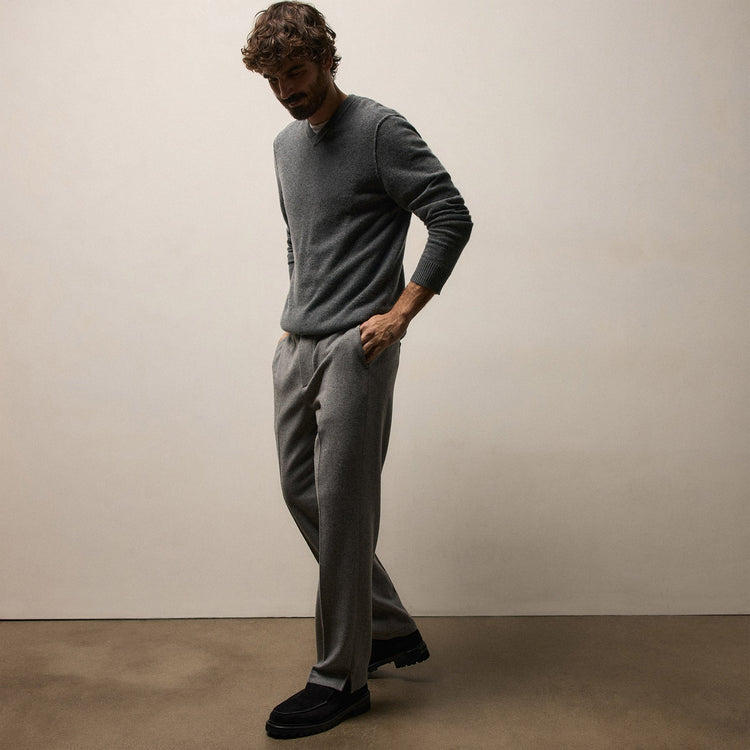 Wool Cashmere Flannel Pant in Heather Grey | James Perse Los Angeles