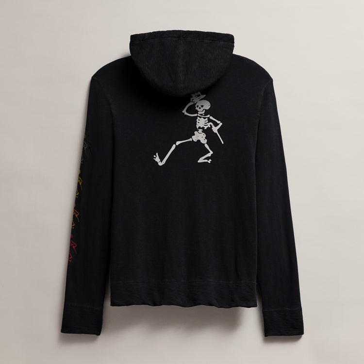Men's French Terry Hoodie Grateful Dead in Black | James Perse Los Angeles